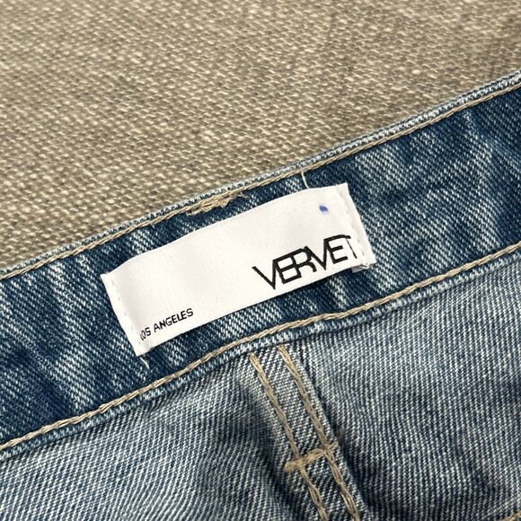 Vervet Beverly Jeans Women 31 Super High Rise Distressed Straight Button Fly New - Picture 2 of 8
